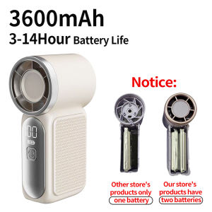 Smallest Fan (2X Battery Capacity) Portable Mini Handheld Turbo Fan 3.5-inch 16900 RPM High-Speed Personal Strong Wind