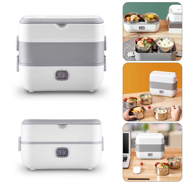 Electric Cooking Lunch Box Rice Cooker 2/4 Stainless Steel Liners
