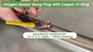 O2 Sensor Bung Weld in with Plug 2 Sets O2 Bung 304 Stainless Steel M18-1.5 Oxygen Sensor Bungs Plugs with Copper O-Ring Exhaust Weld in Bung Plug for 1.5–2 Inch