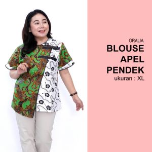 Blouse Big Size LD 140 Wanita Atasan Batik Jumbo L-XL-2L-3L-4L-5L-6L-7L Model Blus Jumbo Kerja Batik / Blus Batik Big Size Formal Kantor