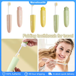 Carrot Shape Portable Toothbrush Folding Tooth Brush Soft-Bristle Toothbrush with Case Travel Oral Cleaning Tools