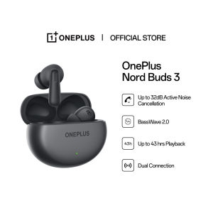 OnePlus Nord Buds 3 | Up to 32dB Active Noise Cancellation | BassWave 2.0 | Up to 43 hrs Playback | Dual Connection Wireless Earbuds