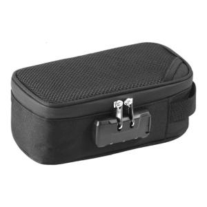 Multifunctional Discreet Lock Pipe Bag Accessory for Travel With Customizable Container Dividers and Safety Features