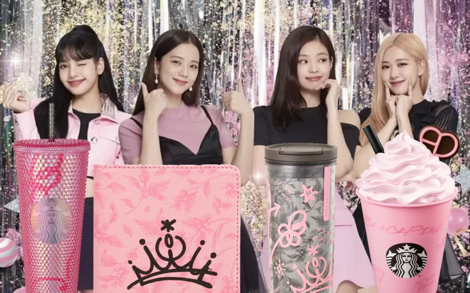BLACKPINK x Starbucks 2023 Collection - Pink Bling Stud Cold Cup