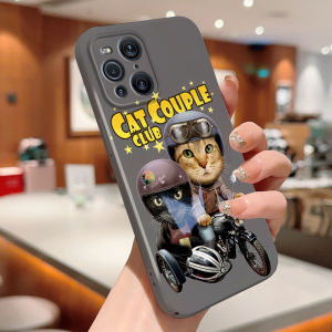 เคสโทรศัพท์ฟิล์มแมว OPPO Find X3 5G X3 Pro 5G X5 5G X5 Pro 5G การ์ตูนที่สร้างสรรค์ที่มีรูละเอียดและการออกแบบเต็มรูปแบบเปลือกแข็งกล้องคลุมทั้งหมดเคสห่อหุ้มกันกระแทก