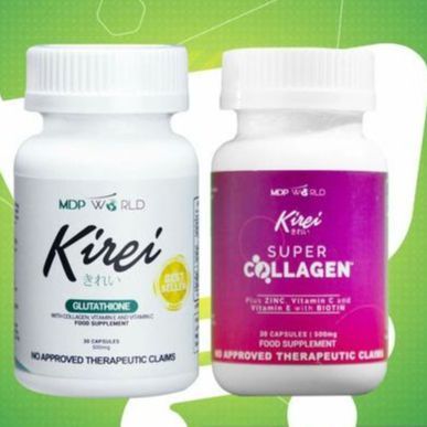 kirei glutathione skin whitening capsule 1 Kirei Super Collagen 30 capsules with Kirie Glutathione 30 capslues /Skin  Nourishment Healthy Supplement/ Super Collagen/ Skin Whitening