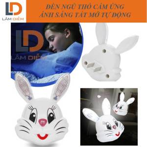 Đèn ngủ thỏ cảm ứng ánh sáng tự động tắt mở tiết kiệm năng lượng