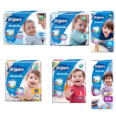 【纸尿片】Drypers Wee Wee Dry (NB 80pcs)(S 80pcs)(M 60pcs)(L 58pcs)(XL 50pcs)(XXL 40pcs)