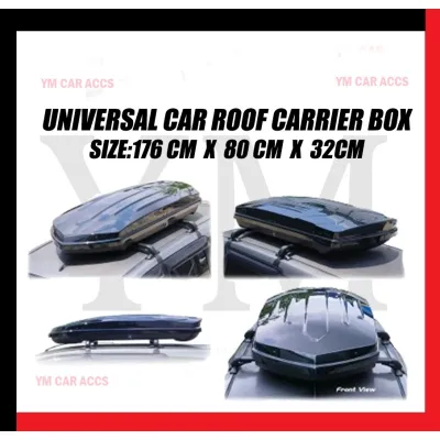 Universal Car SUV Roof Cargo Carrier Box 450L 176 x 80 x 32cm Luggage Trunk Suitcase Rack Glossy Black