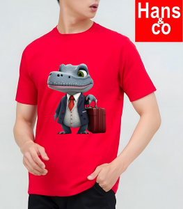 Kaos Pria 3 Dimensi Motif Buaya Koper Tshirt Oblong Katun 24s H0206 By Hans & Co