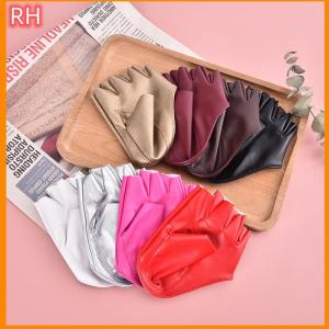 🔥🔥🔥ranghe ถุงมือหนัง PU แบบไม่มีนิ้วสำหรับปาร์ตี้บนเวทีแนวพังก์ร็อคโลลิต้าฮาราจูกุ