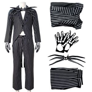 The Nightmare Before Christmas cos Jack Skull Jack mens full set Sally cos Christmas and Halloween costumes for men and women