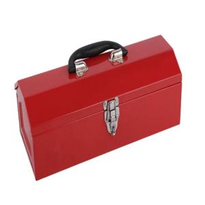 Handheld Tool Organizer In Red Hip Roof Style Tool Box for Home Repair Tool Chest and Workshop Storage Container