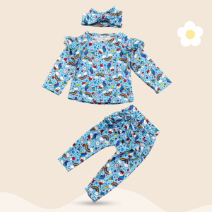 3-18 BLN SETELAN BAYI ADREENA FREE HEADBAND SETELAN BAYI PEREMPUAN PREMIUM by MYBEE (SNI)