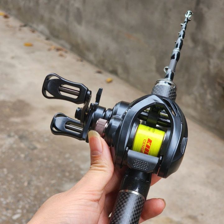 Bộ Cần Lure Rút mini Black V3 thu gọn 27cm + Máy Cemreo RS Đen Nhám sẵn ...