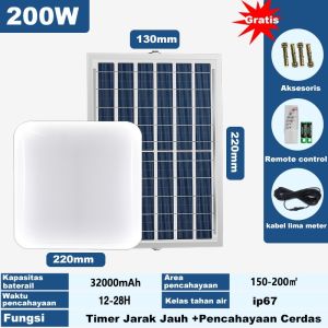 Lampu Plafon tenda surya 3 Penyesuaian cahaya warna 0 tagihan listrik IP67 tahan air