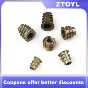 【ZTOYL】 75Pcs Hexagon Socket Screw Connectors Bolt Fastener Threaded Inserts Nut Combination Tool Kit For Wooden Furniture
