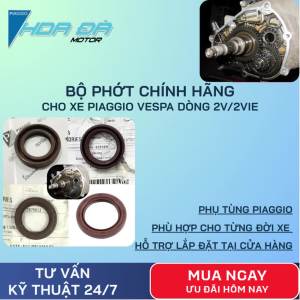 Bộ Phớt Chính Hãng Cho Xe Piaggio Vespa Dòng 2v/2vie: Phớt Láp To Phớt Láp Nhỏ Phớt Cơ Côn Phớt Cơ Điện
