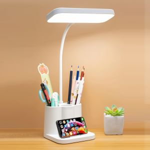 1pc JDY Rechargeable LED Stand Light with Polished Finish Adjustable Lighting Desk Lamp USB Charging 5V with Tabletop Mount for Reading Music Stand Bedroom Household Use