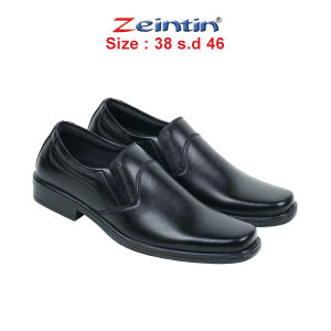 Zeintin - Sepatu Pantofel Pria Zeintin BJ 2202 Hitam Polos Sepatu Kantor Kerja Kuliah BJ