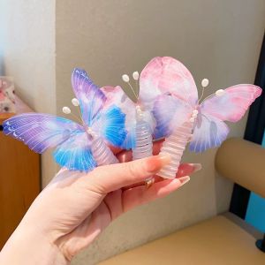 Korean ephone cord hair ties cute butterfly ponytail hairbands for children suitable for girls.
