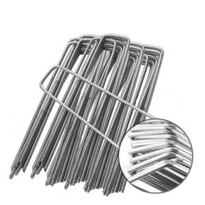 100pcs หมุดยึดผ้าคลุมวัชพืช หมุดปักผ้าคลุมดิน หมุดตัวU เหล็กเสียบคลุมดิน หมุดปักดิน ตะปูปักดิน เหล็กปักดิน