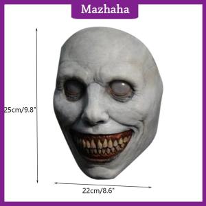 Mazhaha Nụ Cười Trừ Tà Halloween ma mặt nạ lễ hội thanh giả trang ngôi nhà ma ám Mặt Nạ Kinh Dị vai trò chơi Nụ cười khuôn mặt trắng mặt nạ mắt trắng