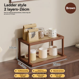 Desktop rack Wooden Organizer Rack Kitchen storage rack Multi-layer Water Cup Holder