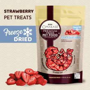 OMAKASE FREEZE DRIED Strawberry Dog & Cat Single Ingredient Dehydrated Pet Treats