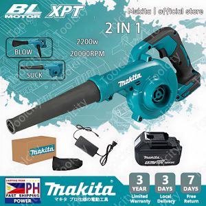 Makita Cordless Air Blower Portable 2in1 Electric Blower Vacuum Cleaner Floor Car Corner Powerful Dust Removal With 2 Battery