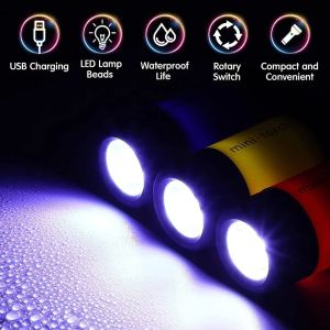 Shaowu City USB Rechargeable LED Multifunctional Strong Light Pocket Keychain Flashlight Waterproof Outdoor Hiking Camping Mini Flashlight