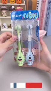 Bàn chải 3 mặt cho bé Dr.Baek Set 2 chiếc mặt cười bàn chải đánh răng mềm 3 chiều vệ sinh miệng