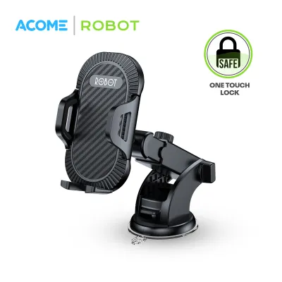 ROBOT RT-CH12 Suction Cup Automatic Lock 360 ° Universal Car Holder Black Original - Garansi 1 Tahun