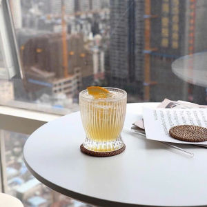 Bộ 6 Ly Thủy Tinh Eo Sọc 270ml / 370ml – Ly Uống Nước Cafe Nước Ép Latte Chịu Nhiệt Tốt