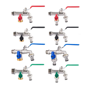 Sturdy 3/4Inch Double Brass Spigot Weather Resistant Includes Hose Connectors Suitable for Garden and Washing Machine