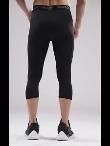 ถุงน่องผู้ชายสำหรับฝึกซ้อมบาสเกตบอล ป้องกันเข่าแบบรังผึ้ง 3/4 ถุงน่องรัดรูป