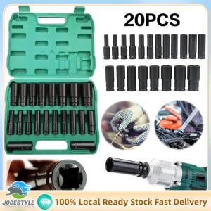 Jocestyle 1/2Inch Extended Electric Wrench Socket Set Hexagonal with Storage Box Hand Tool