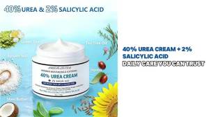 Urea Cream 40% Plus Salicylic Acid 2% – Maximum Strength Foot Cream for Dry Cracked Heels Callus Remover & Toenail Softener – Dead Skin Exfoliator for Feet Hands Elbows & Knees – Non-Greasy