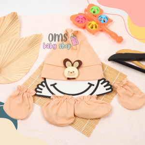 3in1! Set Topi Sarung Tangan Kaki Bayi Newborn Karakter Kelinci / Perlengkapan Bayi Baru Lahir