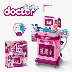 Little Doctor Mobile Medical Cart Playset with Light and Music for Kids