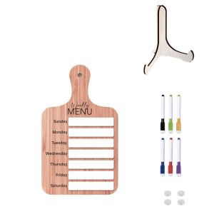 GONUUWGL ic Fridge Meal Planner with Pen Wood Food Planning Board Practical Weekly Food Menu Board Restaurant