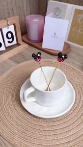 304 Stainless Steel Coffee Spoon Dessert Fork Titanium Plated Cute Cartoon Coffee Spoon Dessert Fork for Cake Tea Coffee