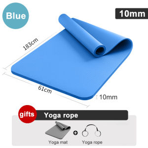 Olyhealth 10MM NBR Yoga Mat Exercise Pad Thick Non-Slip Tasteless Beginners (183cm X 61cm)