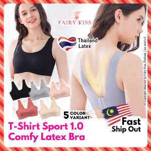 High Quality Seamless and Softness T-Shirt Sport 1.0 Natural Latex Bra / Getah Coli / 乳胶胸罩 / Pregnancy Bra / 怀孕舒适