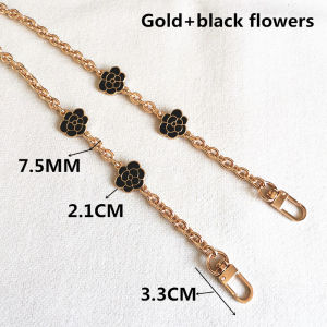 Bag chain accessories high-end and fashionable shoulder straps versatile single shoulder diagonal strap gold DIY flower chain accessories