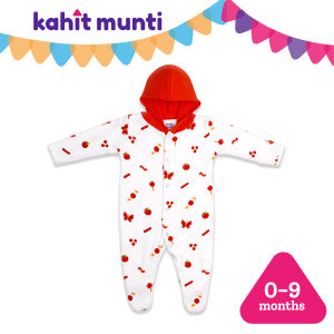 Kahit Munti Mitten Cuff Sleeper with Hood – Kulay Pula (Girl) | Newborn Sleeper Jumpsuit