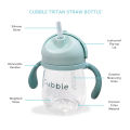Cubble Tritan Straw Bottle with Removable Handles and Weighted Straw 240ml/8oz (2 Designs, 2 Colours). 