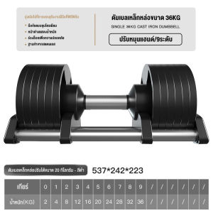 Body ดัมเบลปรับระดับได้ 32/36KG อุปกรณ์ฟิตเนส ปรับน้ำหนักได้อย่างรวดเร็วใน 1 วินาทีเบลอัจฉริยะ