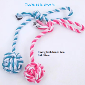 Đồ chơi cho Chó gặm sạch răng bằng dây thừng bện - Love pets shop