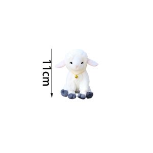 JAYQQ Bell Collar Plush Lamb Toy Sitting White Lamb Lamb Plushie Gifts Soft Texture Sheep Doll Birthday